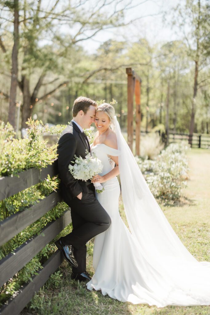 4T Vineyards wedding couple portraits in Alabama with bride and groom