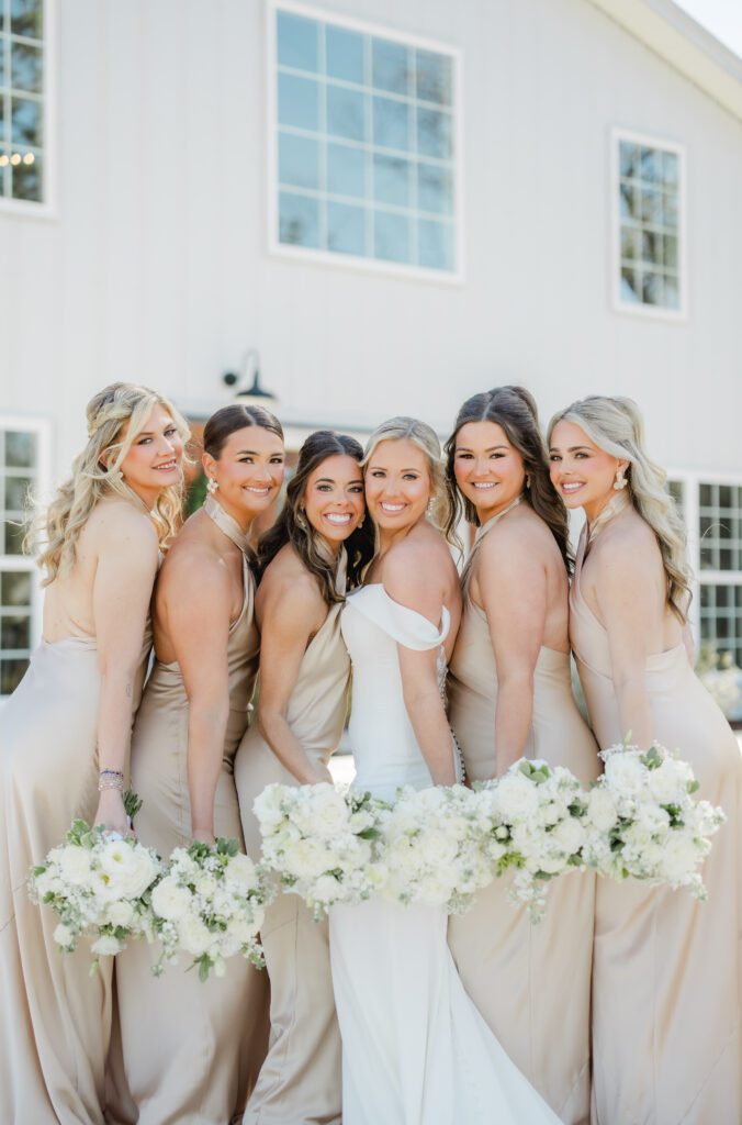 4T Vineyards wedding bridesmaid portraits in Alabama with bride and bridesmaids