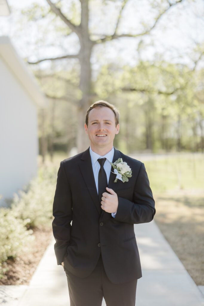 4T Vineyards wedding groom portraits in Alabama with groom