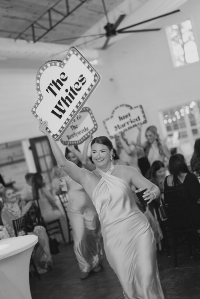 4T Vineyards wedding reception in Alabama with bridesmaids