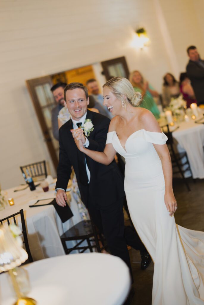 4T Vineyards wedding reception in Alabama with bride and groom