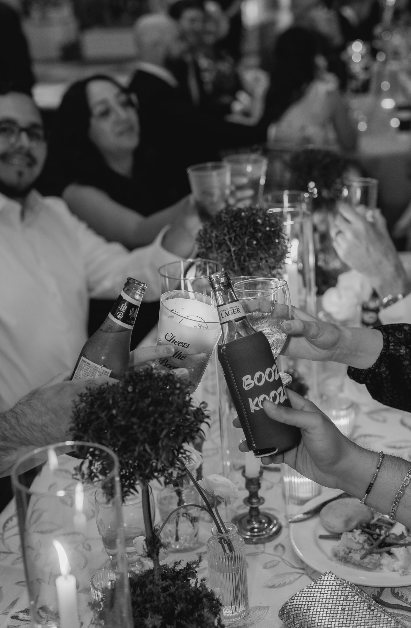 Elegant wedding reception at The Club in Birmingham Alabama with candlelight and floral design