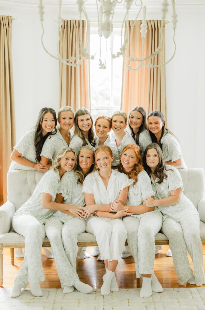 Emotional bridesmaids with bride at Camelot Manor