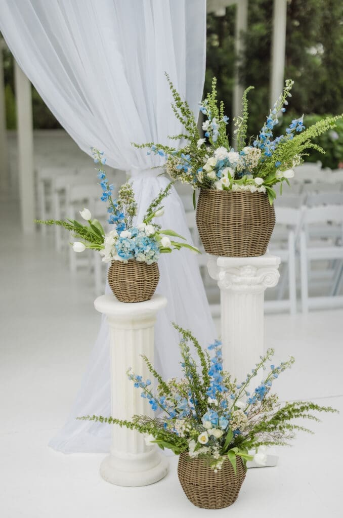 Wedding ceremony details at Camelot Manor in Birmingham Alabama