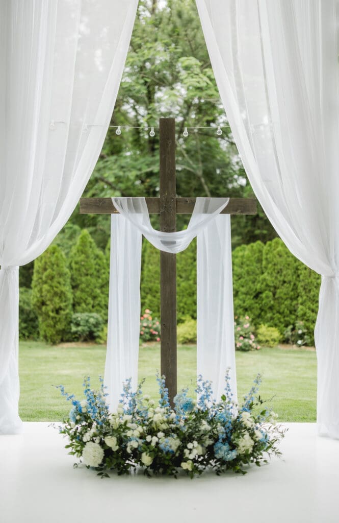 Wedding ceremony details at Camelot Manor in Birmingham Alabama