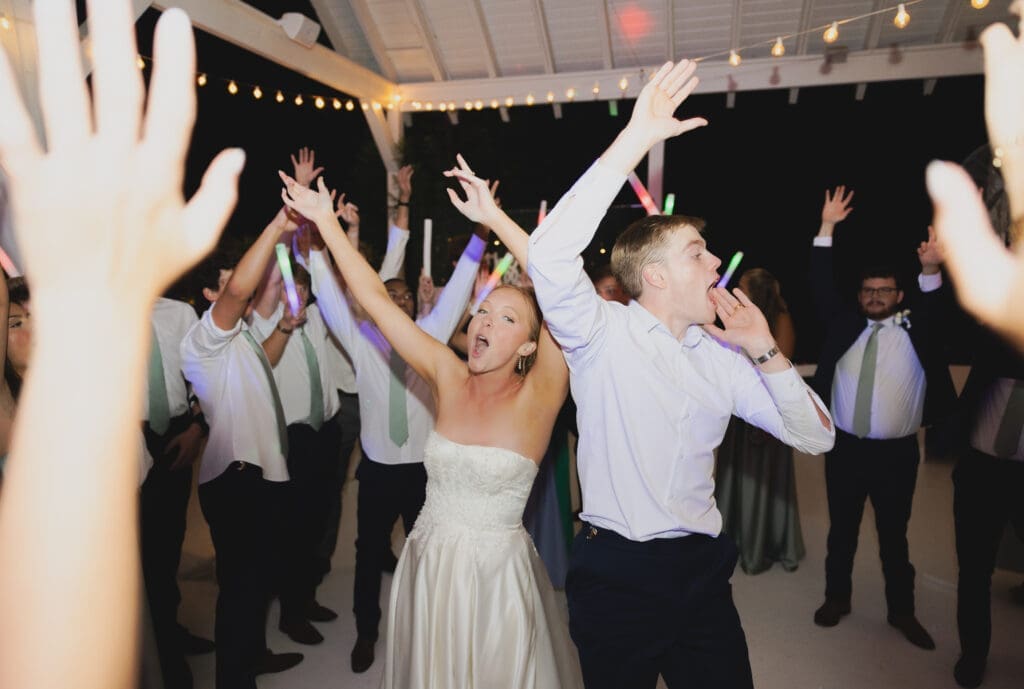 DJ Breezy keeping wedding reception dance floor full all night