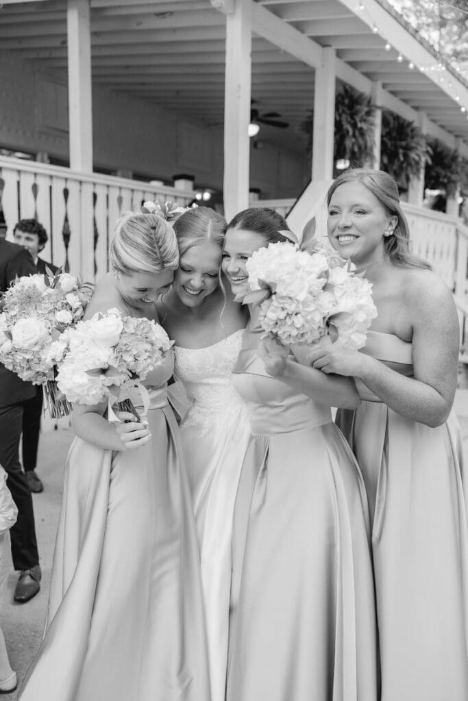 Bride and groom emotional recessional after wedding ceremony