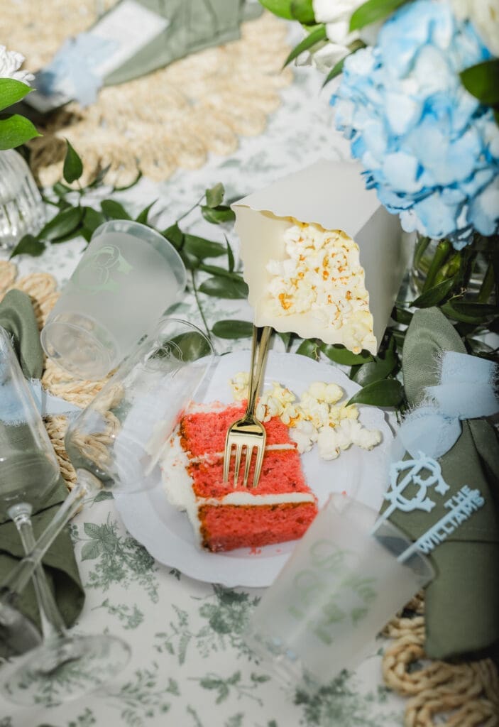 Fun details at the wedding reception at Camelot Manor