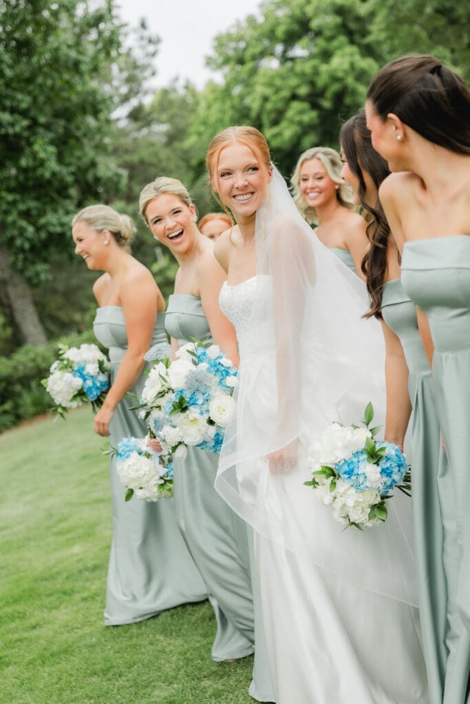 Fun wedding party photos at Birmingham wedding with bridesmaids