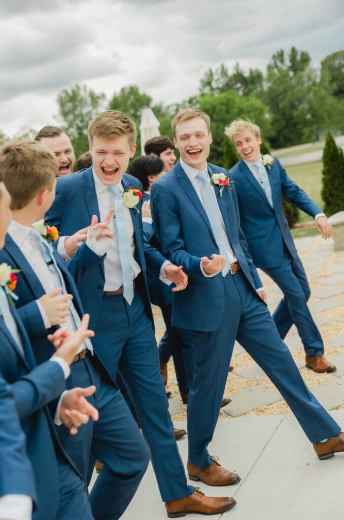 Groom and groomsmen at Hoyt Hollow wedding in Alabama