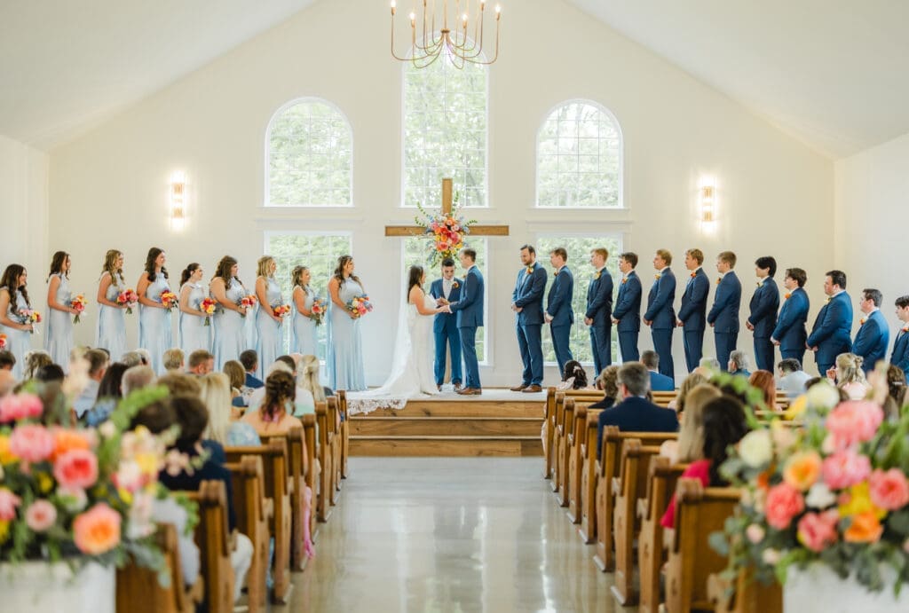 First wedding ceremony ever held in Hoyt Hollow white chapel