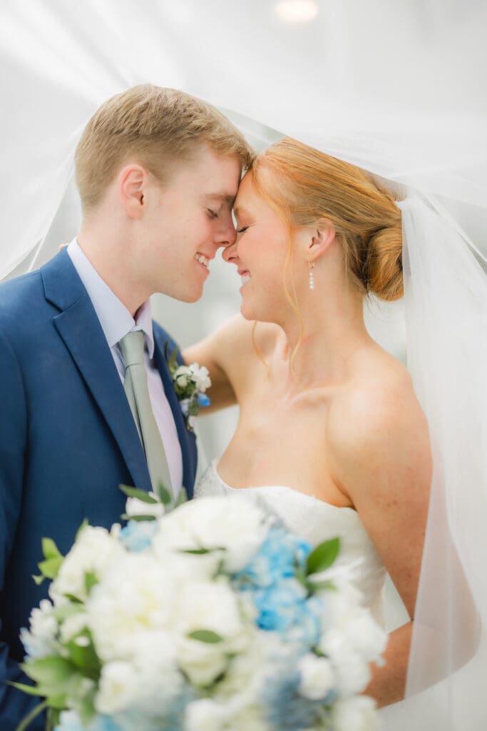 Romantic couple portraits at Camelot Manor wedding