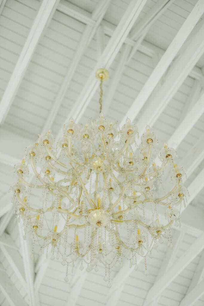 Romantic lighting inside Camelot Manor reception