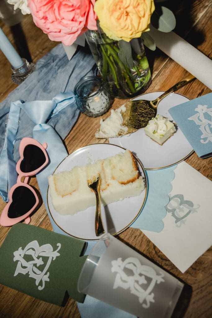 Wedding reception details at Hoyt Hollow