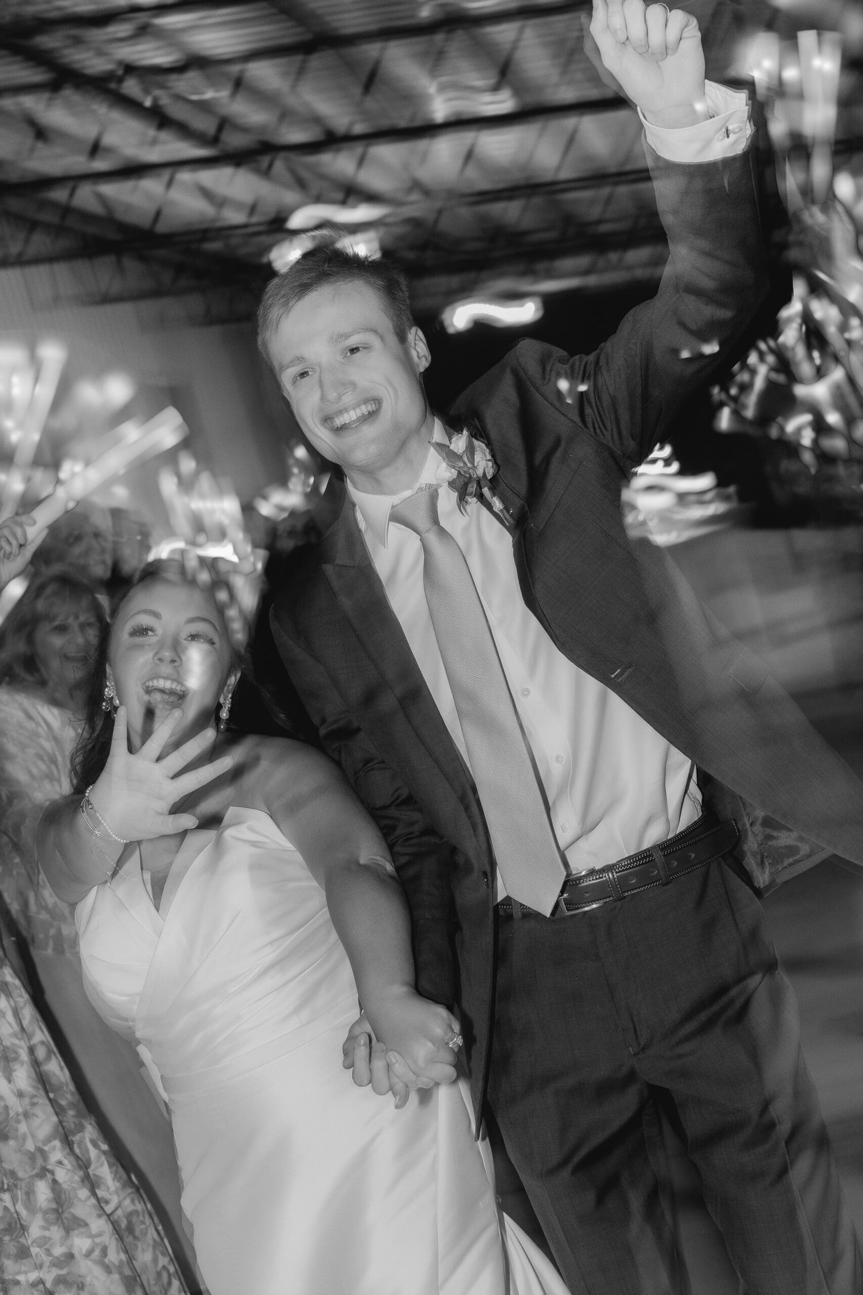 Wedding reception exit at Hoyt Hollow