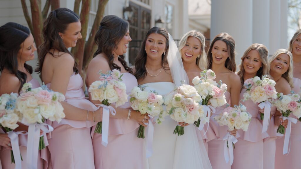 Bride and bridesmaids portraits at The Preserve Town Hall