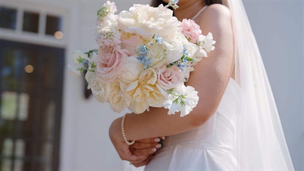 Bride bouquet photographed at The Preserve Town Hall wedding