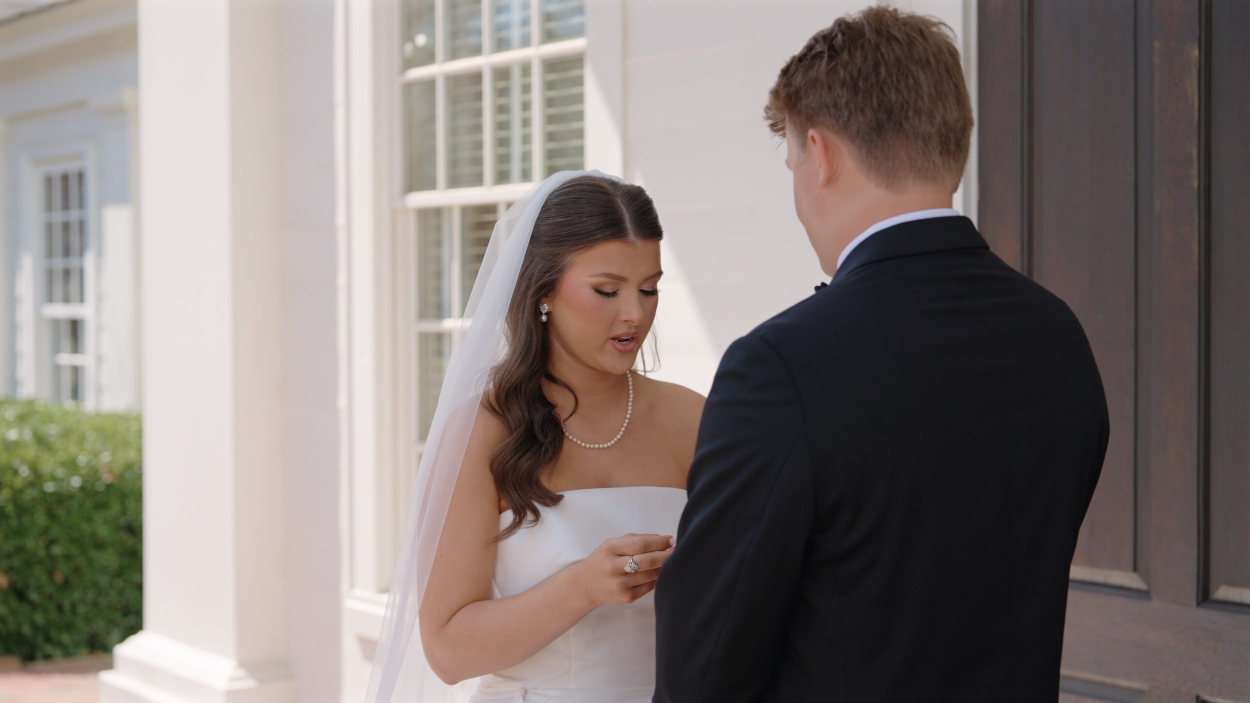 Emotional Bride vows at The Preserve Town Hall