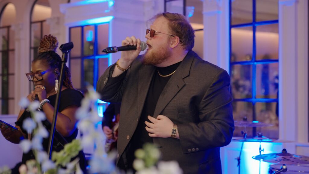 The Emerald Empire Band performing at wedding reception