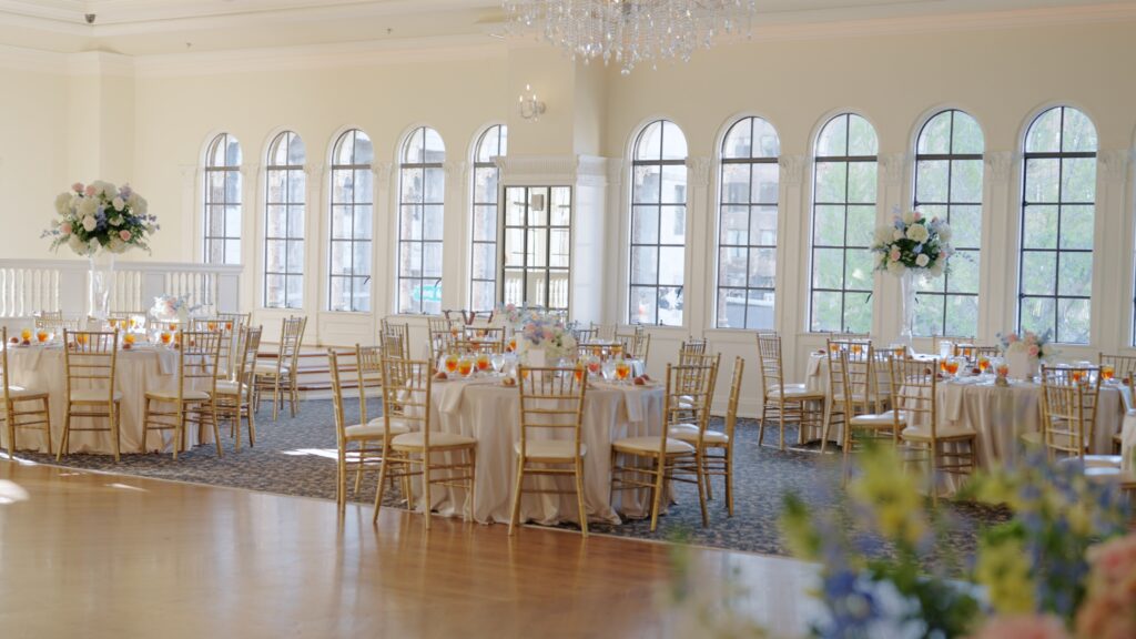 Elegant reception decor at The Florentine Birmingham