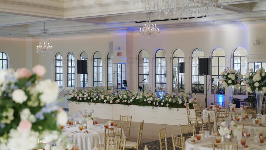 Luxury wedding reception inside The Florentine