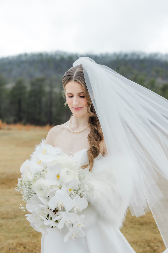 Timeless bridal portrait captured at Ridge Pointe wedding venue outside Birmingham.
