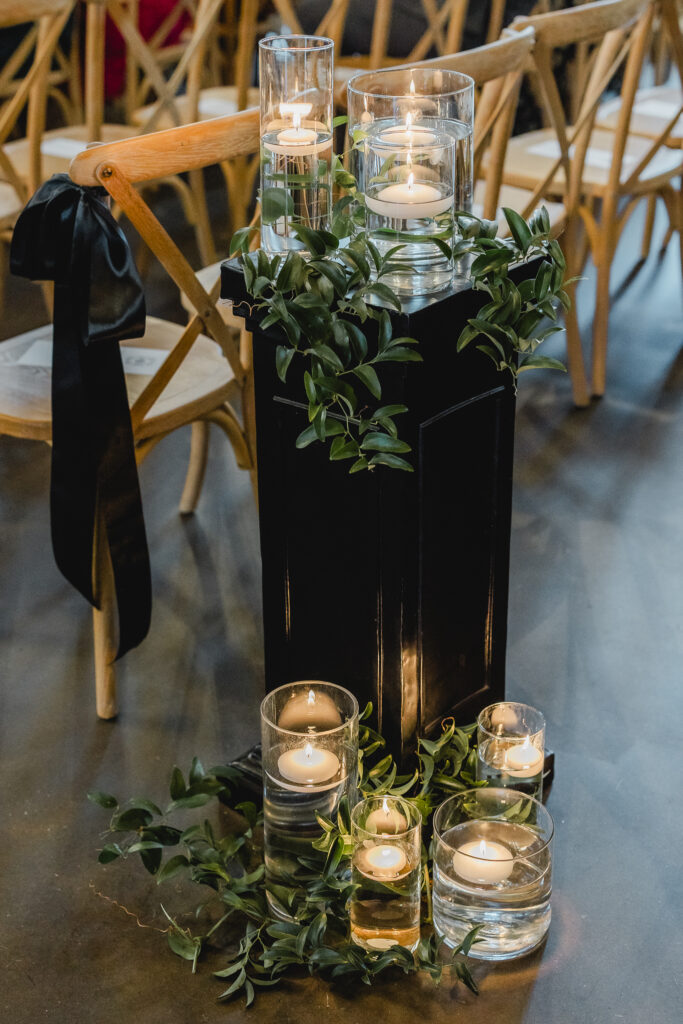 Wedding ceremony details at Ridge Pointe.
