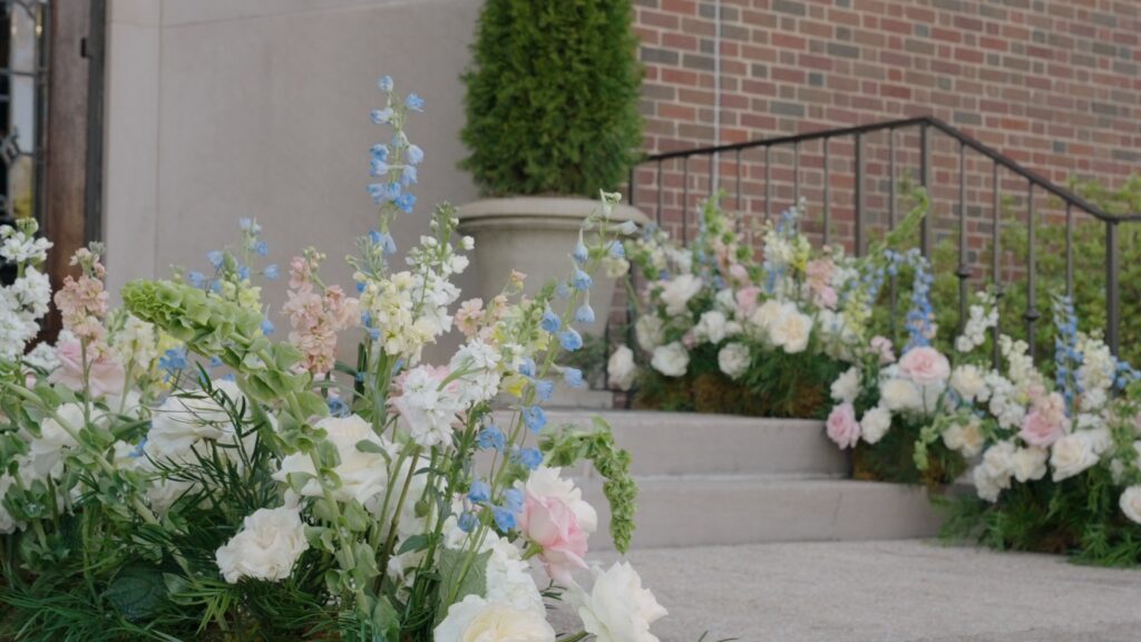 Floral ceremony entrance at Vestavia Hills Methodist Church