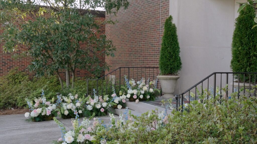 Floral ceremony entrance at Vestavia Hills Methodist Church