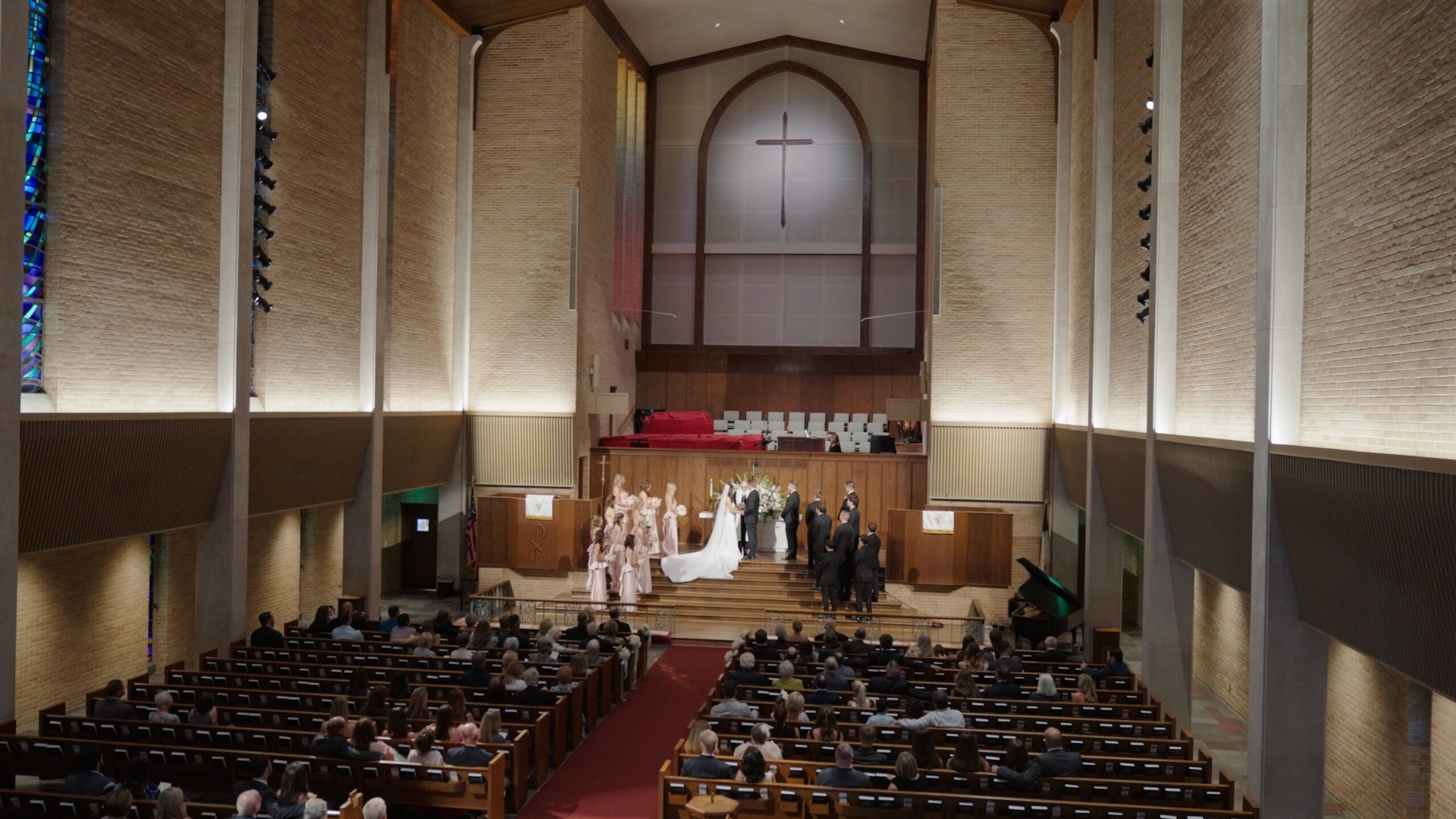 Wedding ceremony inside Vestavia Hills Methodist Church