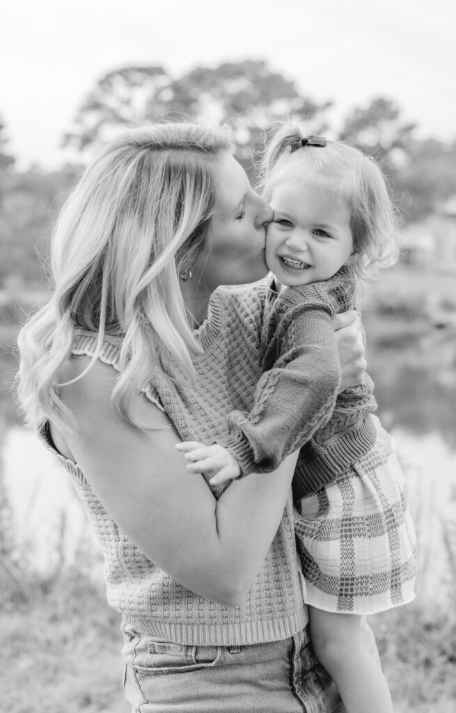 Family enjoying a relaxed fall mini session with a Birmingham family photographer