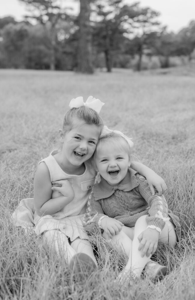 Family sharing a sweet moment during Birmingham fall family photography