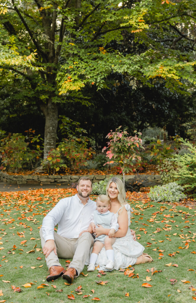 Family enjoying a Birmingham fall mini session and natural family photography