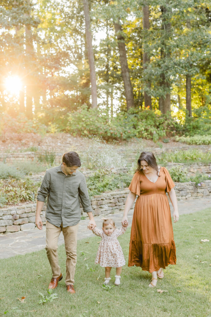 Family photographed together during a Birmingham fall mini photography session