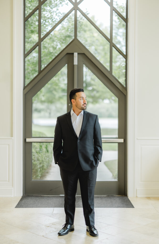 Luke preparing for his Birmingham Alabama wedding ceremony at Church of the Highlands