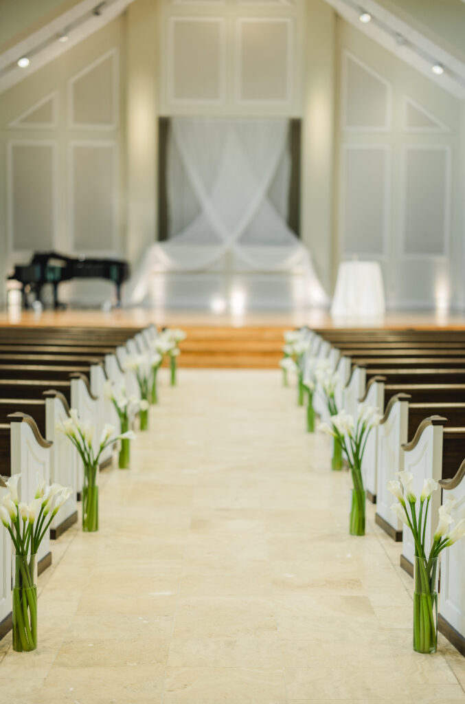 Wedding ceremony for Kendall and Luke inside the chapel at Church of the Highlands in Birmingham