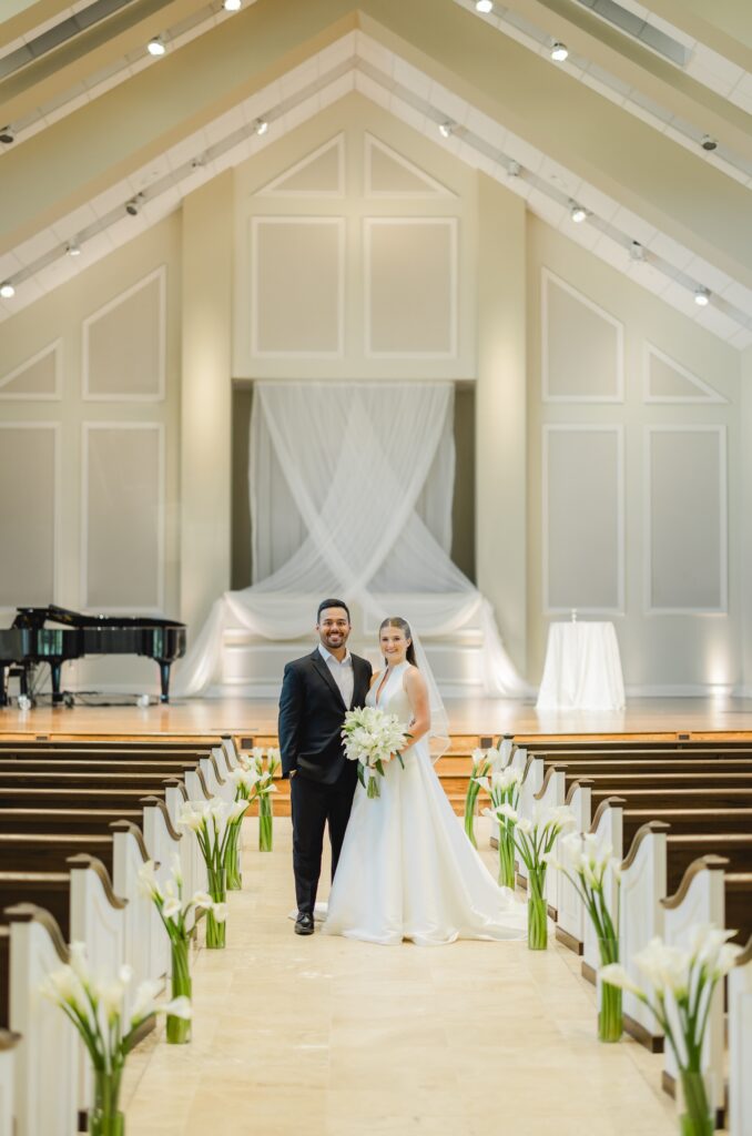 Kendall and Luke getting married inside the chapel at Church of the Highlands Grants Mill Campus