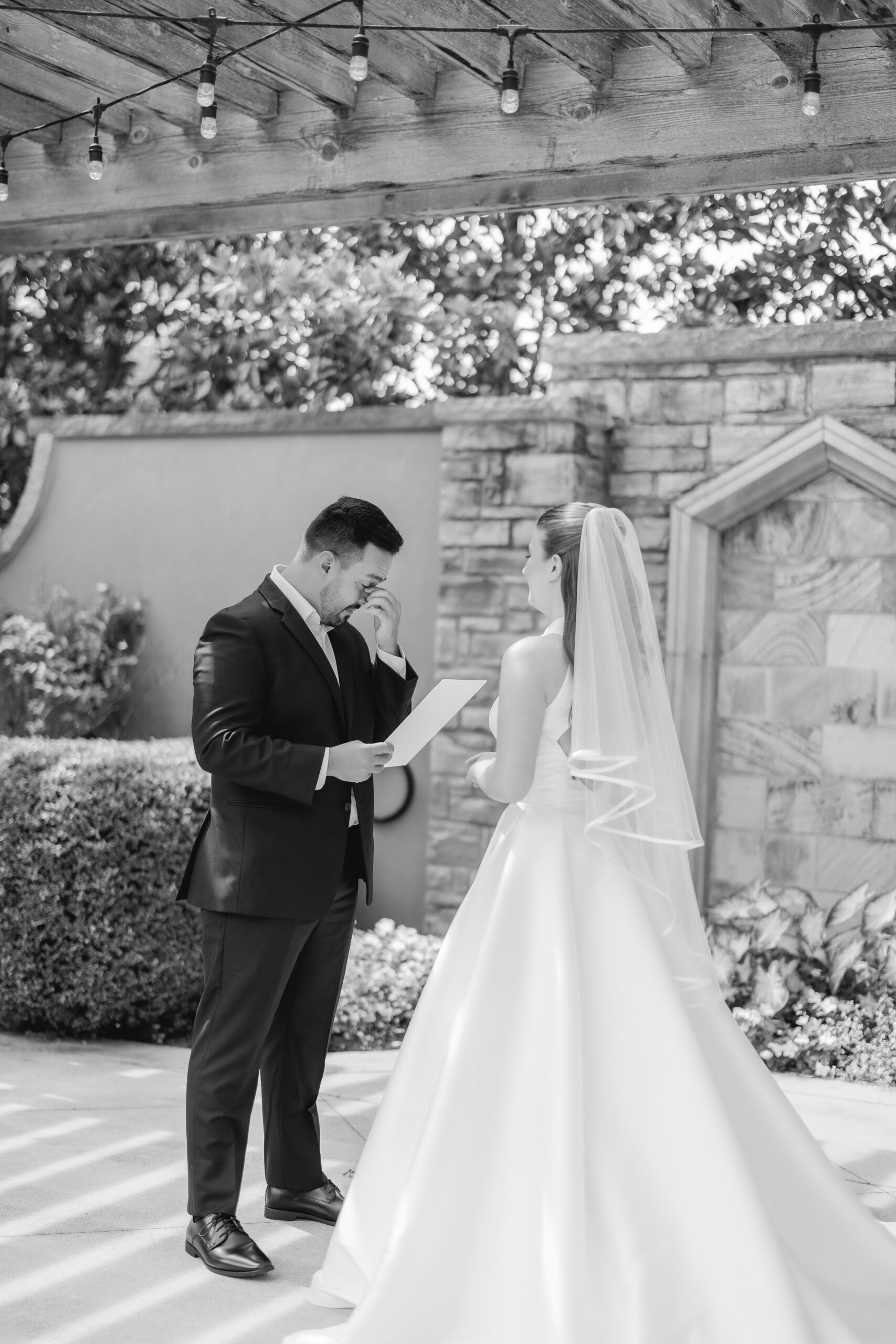 Kendall and Luke sharing an emotional private moment before their Church of the Highlands wedding