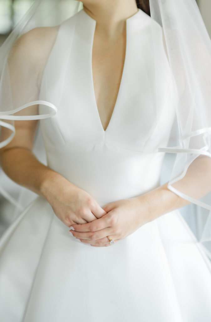 Kendall’s wedding dress details at Clubhouse on Highland before her Birmingham wedding