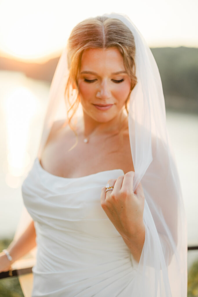 Bridal portrait during sunset at the Glass House