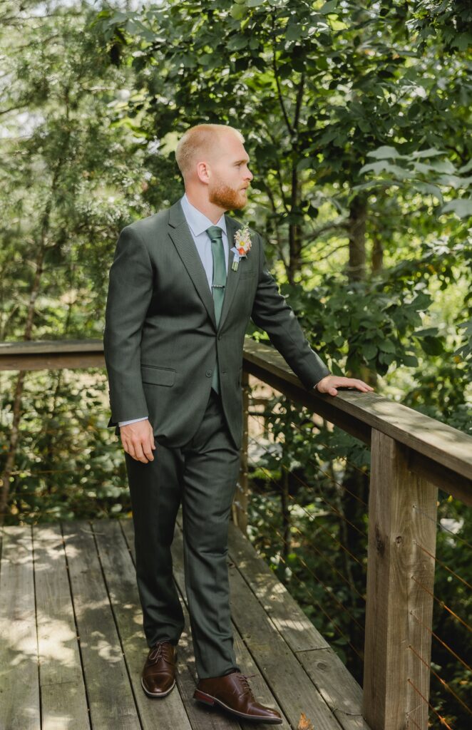 Jack getting ready for his wedding at The Barn at Smith Lake