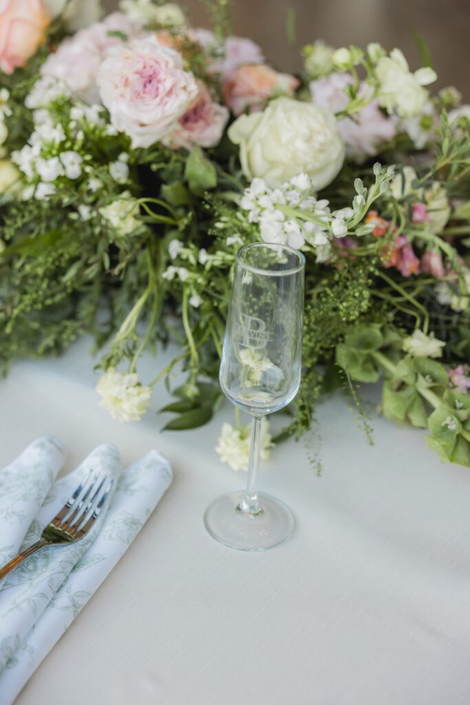 Wedding reception details at The Barn at Smith Lake