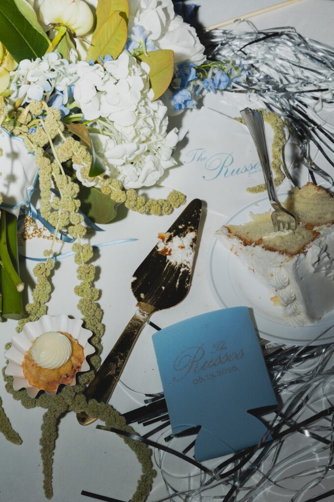 Reception details arranged for Abby and Jonathan’s celebration at Mathew’s Manor.