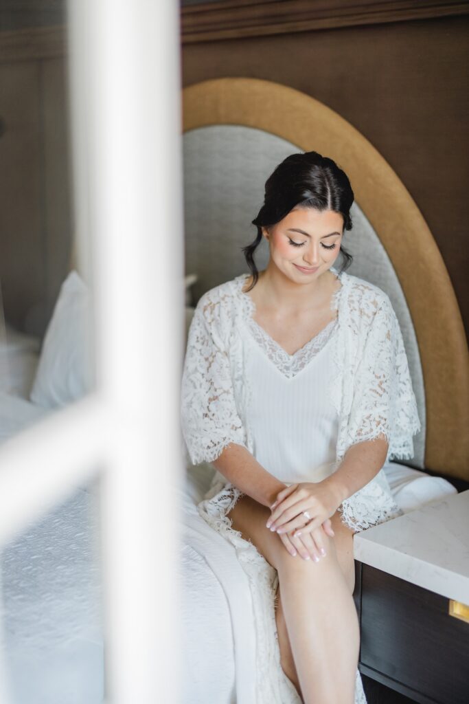 Abby getting ready for her June wedding at the Tutwiler Hotel in downtown Birmingham.